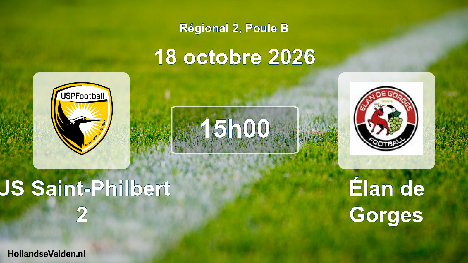 Match programmé: US Saint-Philbert 2 - Élan de Gorges (18 octobre 2026)