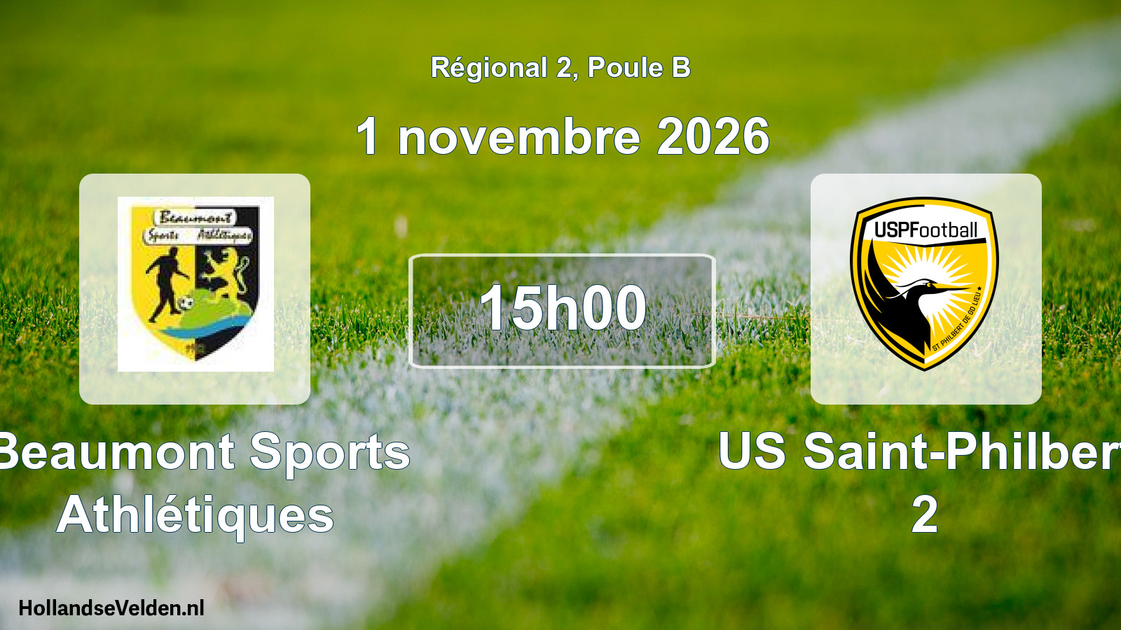 Match programmé: Beaumont Sports Athlétiques - US Saint-Philbert 2 (1 novembre 2026)