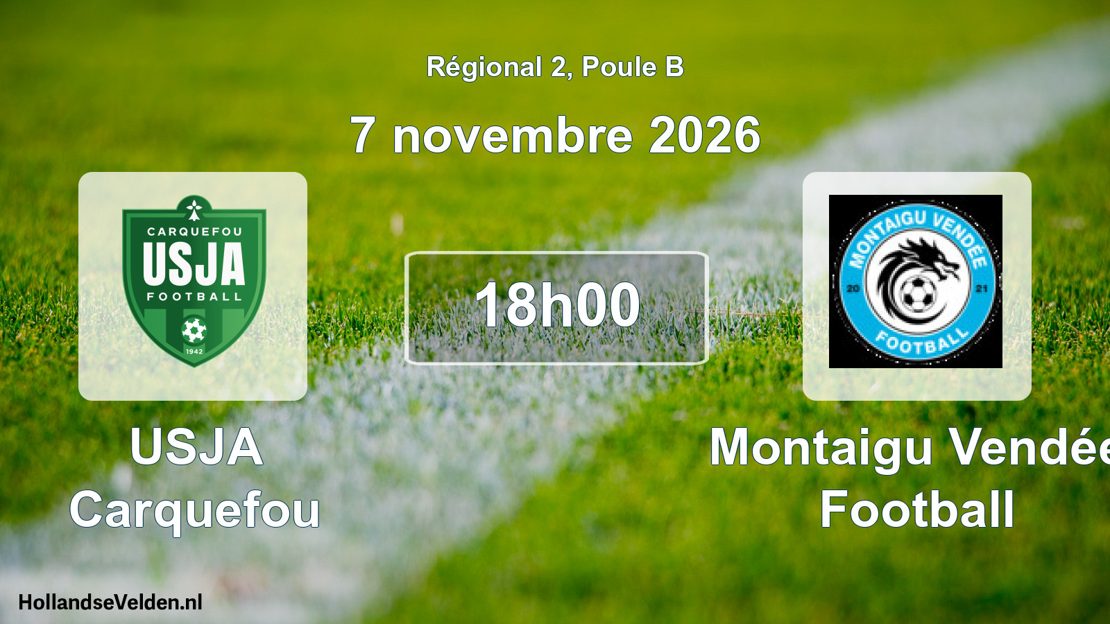 Match programmé: USJA Carquefou - Montaigu Vendée Football (7 novembre 2026)