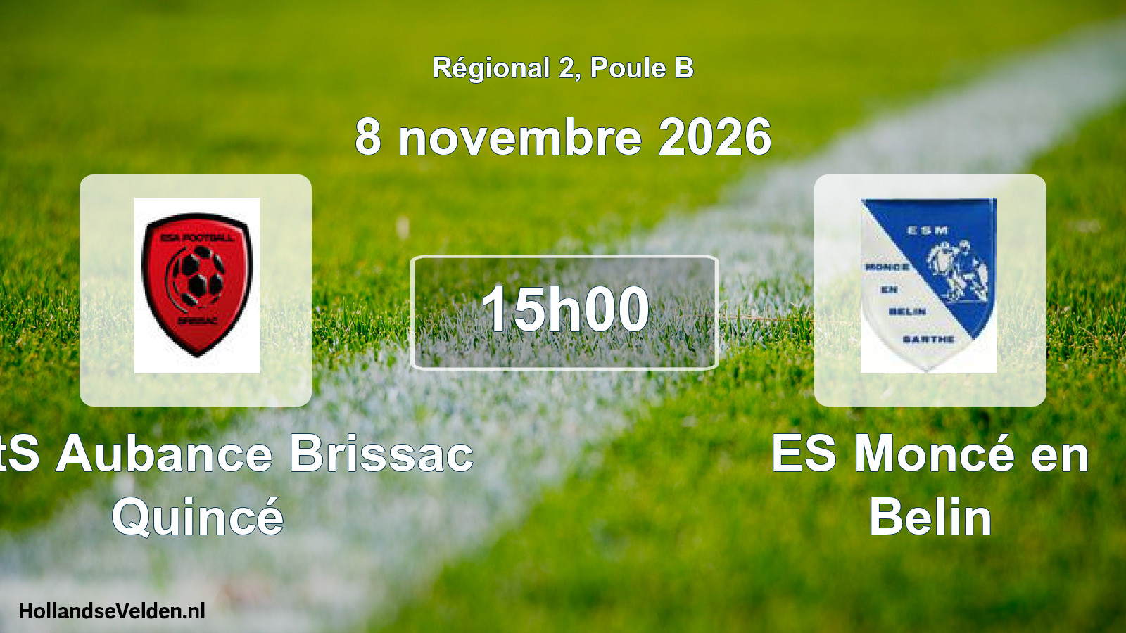 Match programmé: EntS Aubance Brissac Quincé - ES Moncé en Belin (8 novembre 2026)