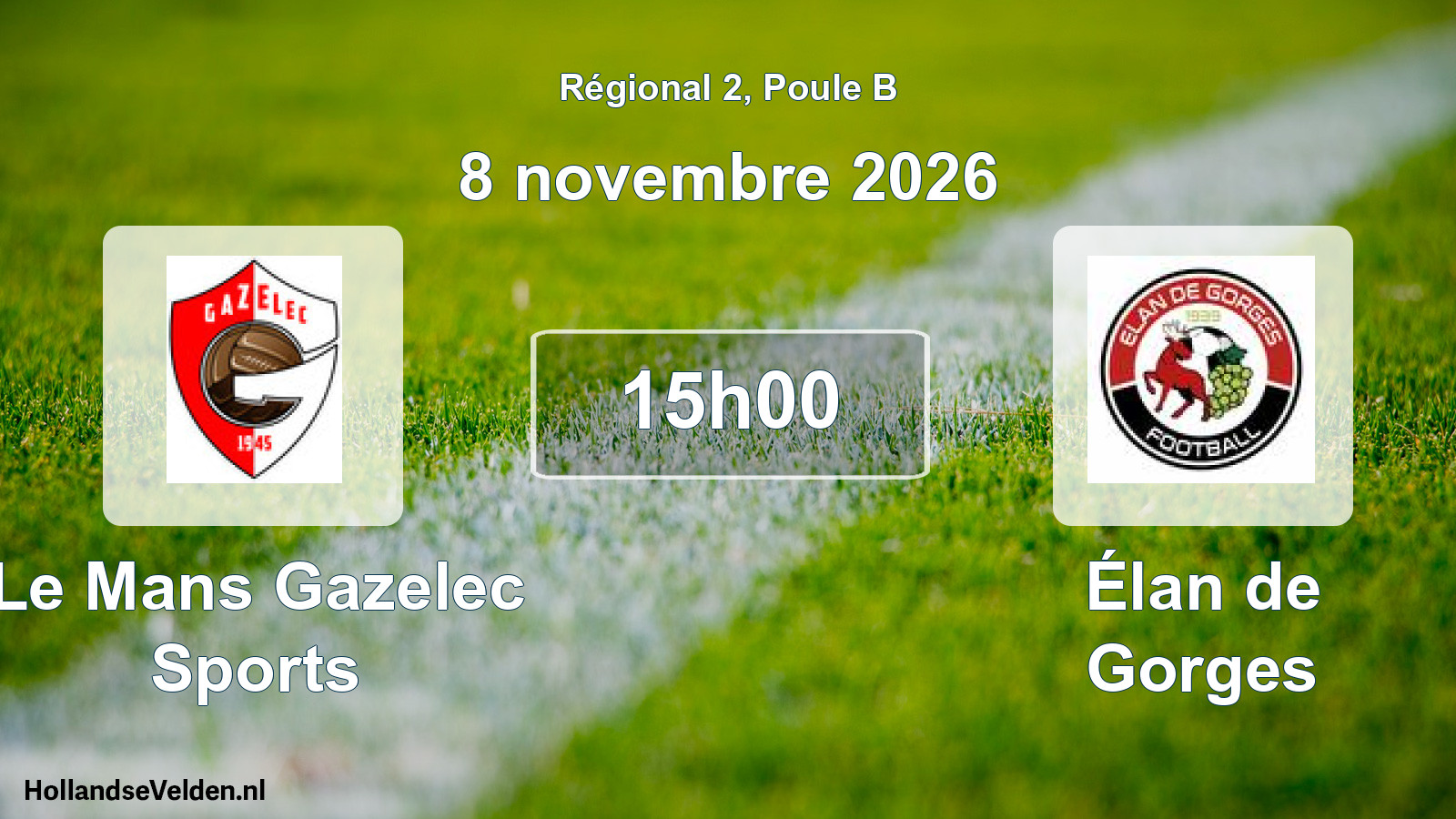Match programmé: Le Mans Gazelec Sports - Élan de Gorges (8 novembre 2026)