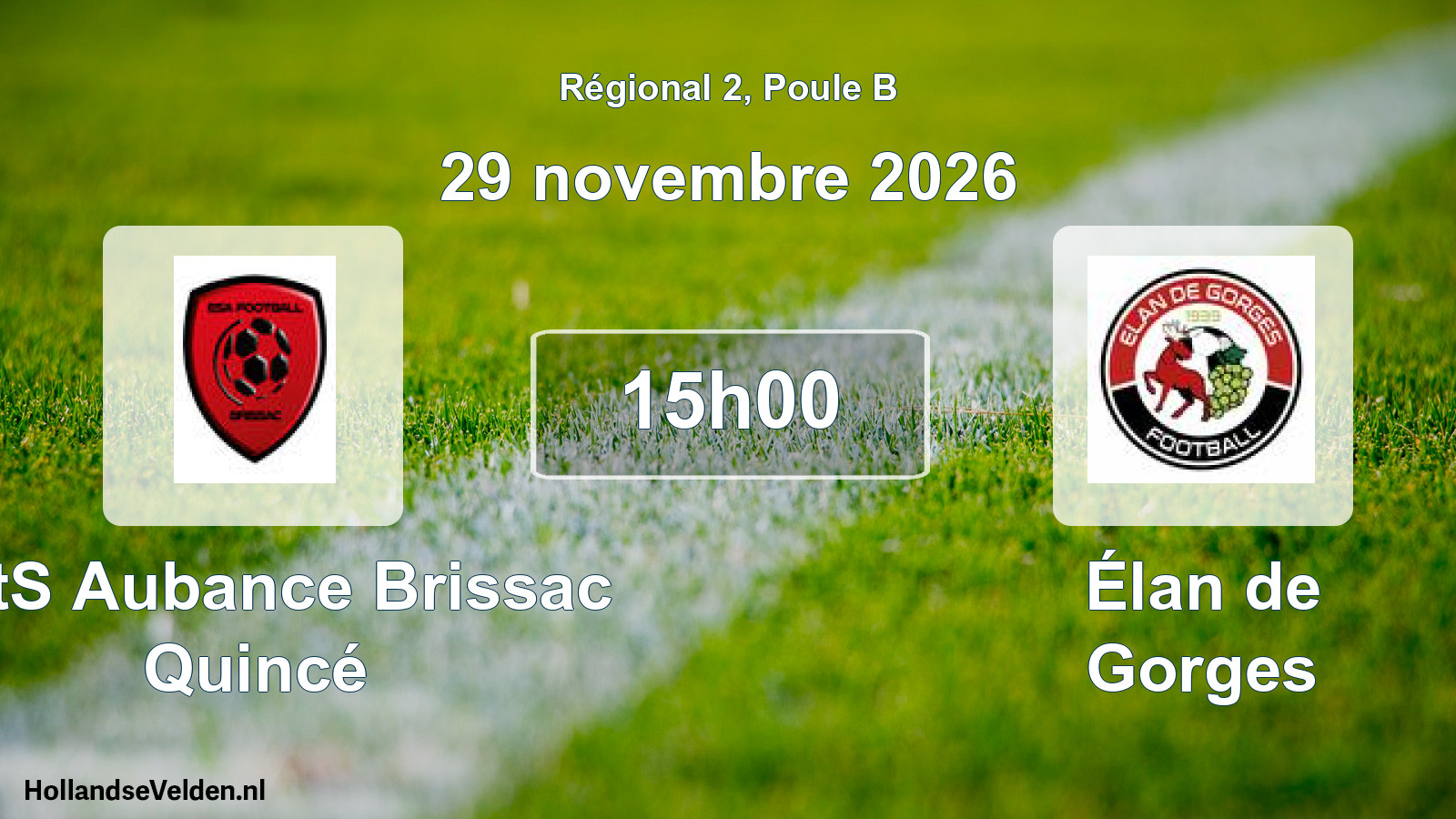 Match programmé: EntS Aubance Brissac Quincé - Élan de Gorges (29 novembre 2026)