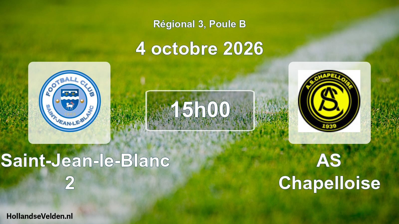 Scheduled Match: FC Saint-Jean-le-Blanc 2 - AS Chapelloise (4 October 2026)