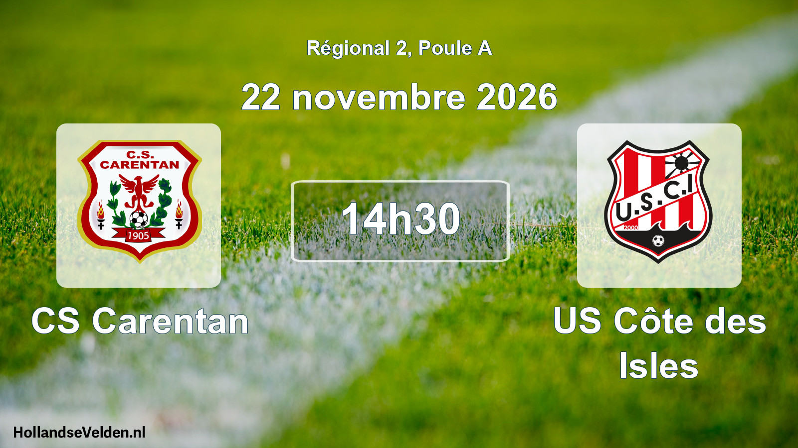 Match programmé: CS Carentan - US Côte des Isles (22 novembre 2026)