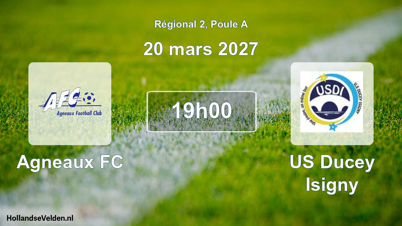 Match programmé: Agneaux FC - US Ducey Isigny (20 mars 2027)