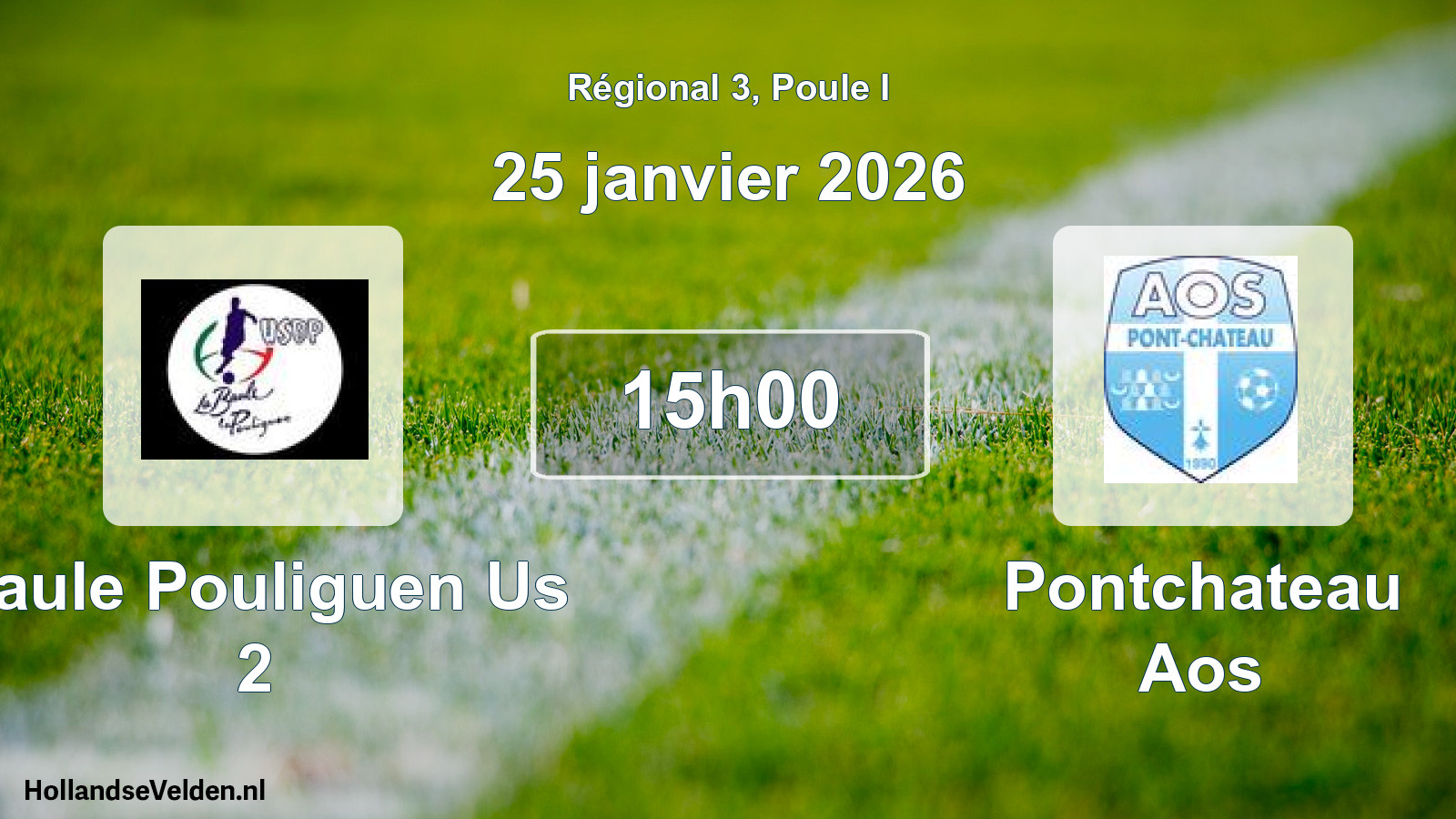Geplande wedstrijd: Baule Pouliguen Us 2 - Pontchateau Aos (25 janvier 2026)