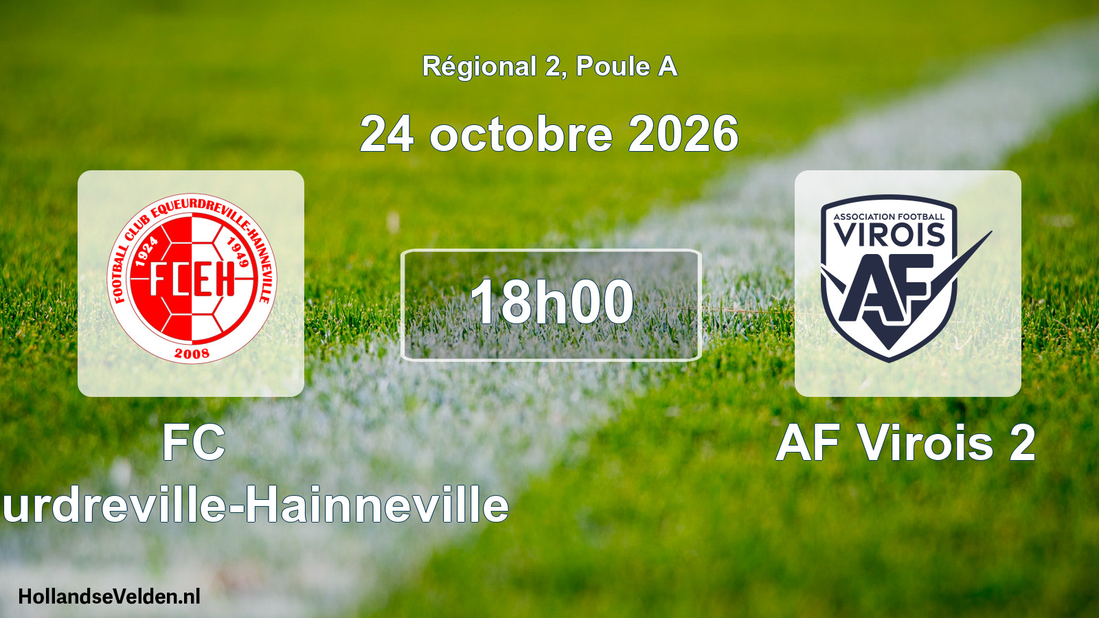 Match programmé: FC Équeurdreville-Hainneville - AF Virois 2 (24 octobre 2026)