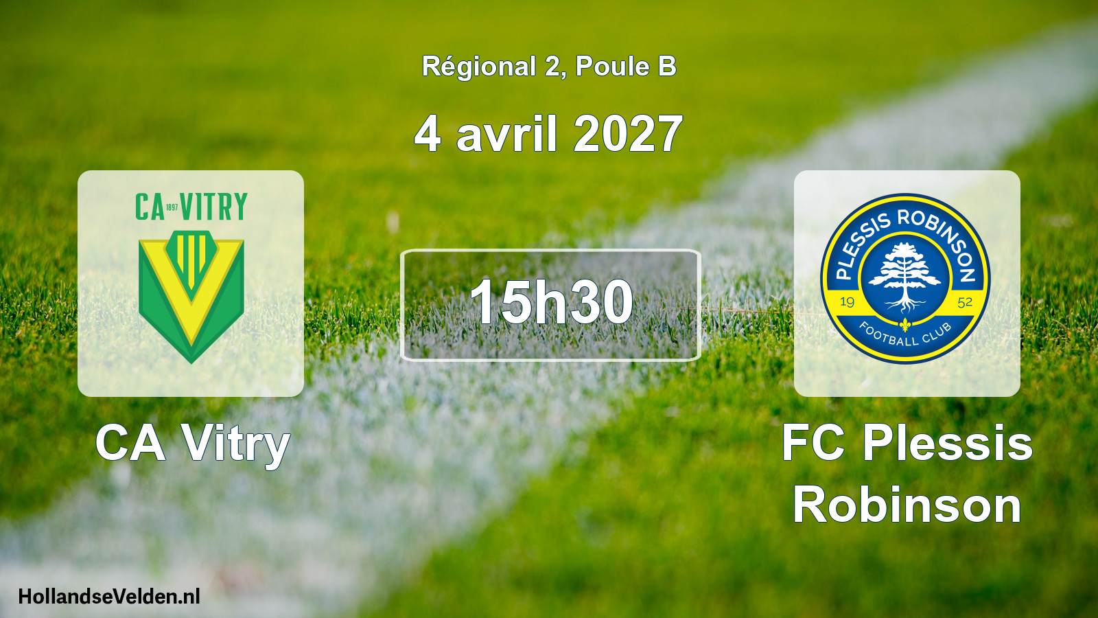 Match programmé: CA Vitry - FC Plessis Robinson (4 avril 2027)