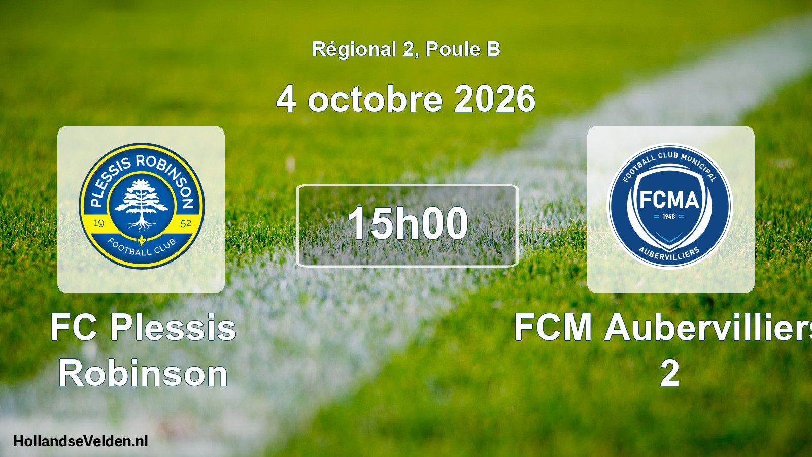 Scheduled Match: FC Plessis Robinson - FCM Aubervilliers 2 (4 October 2026)