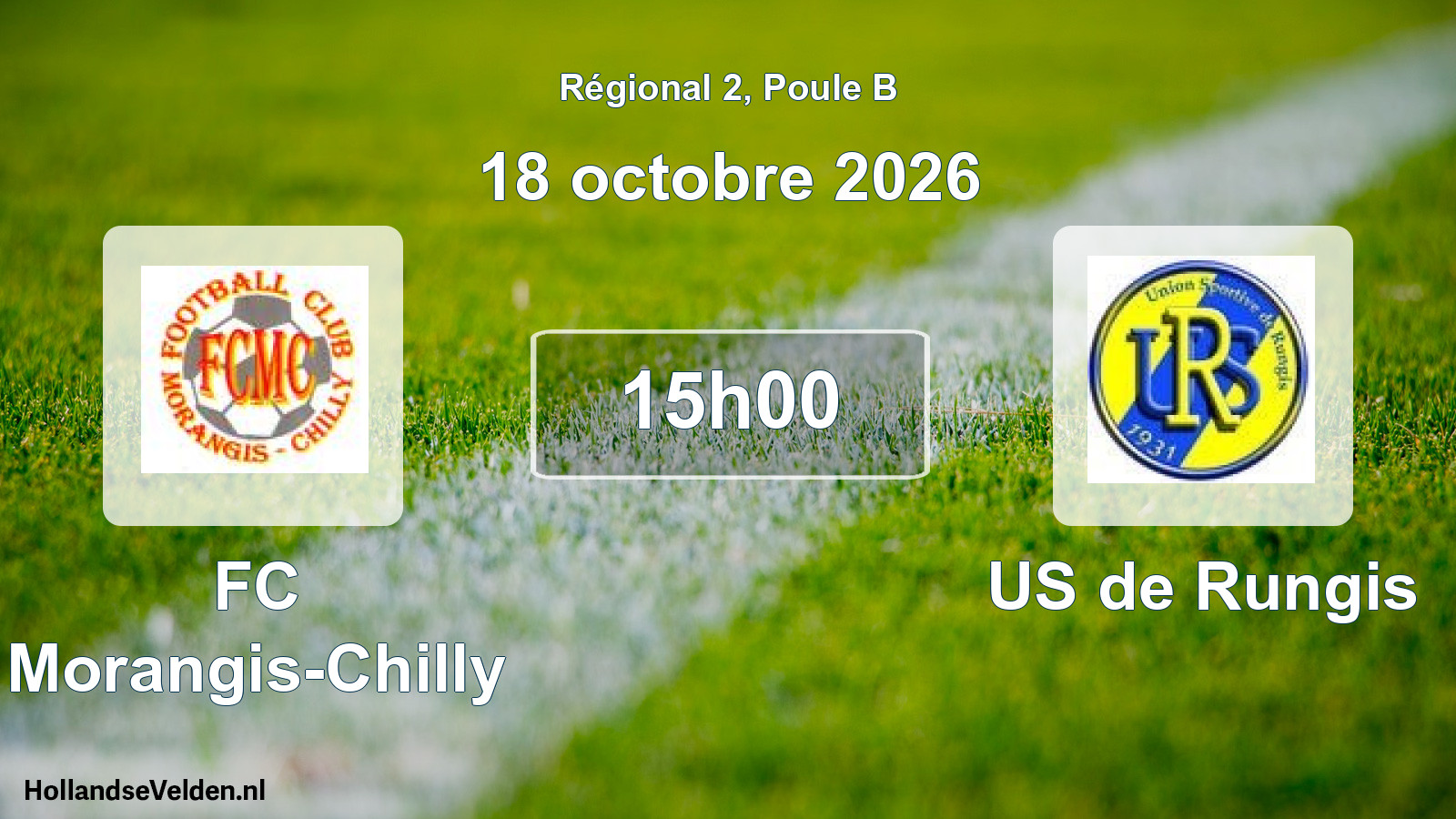 Match programmé: FC Morangis-Chilly - US de Rungis (18 octobre 2026)