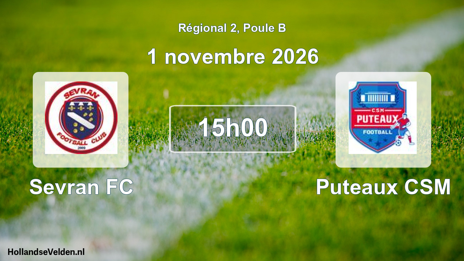Scheduled Match: Sevran FC - Puteaux CSM (1 November 2026)