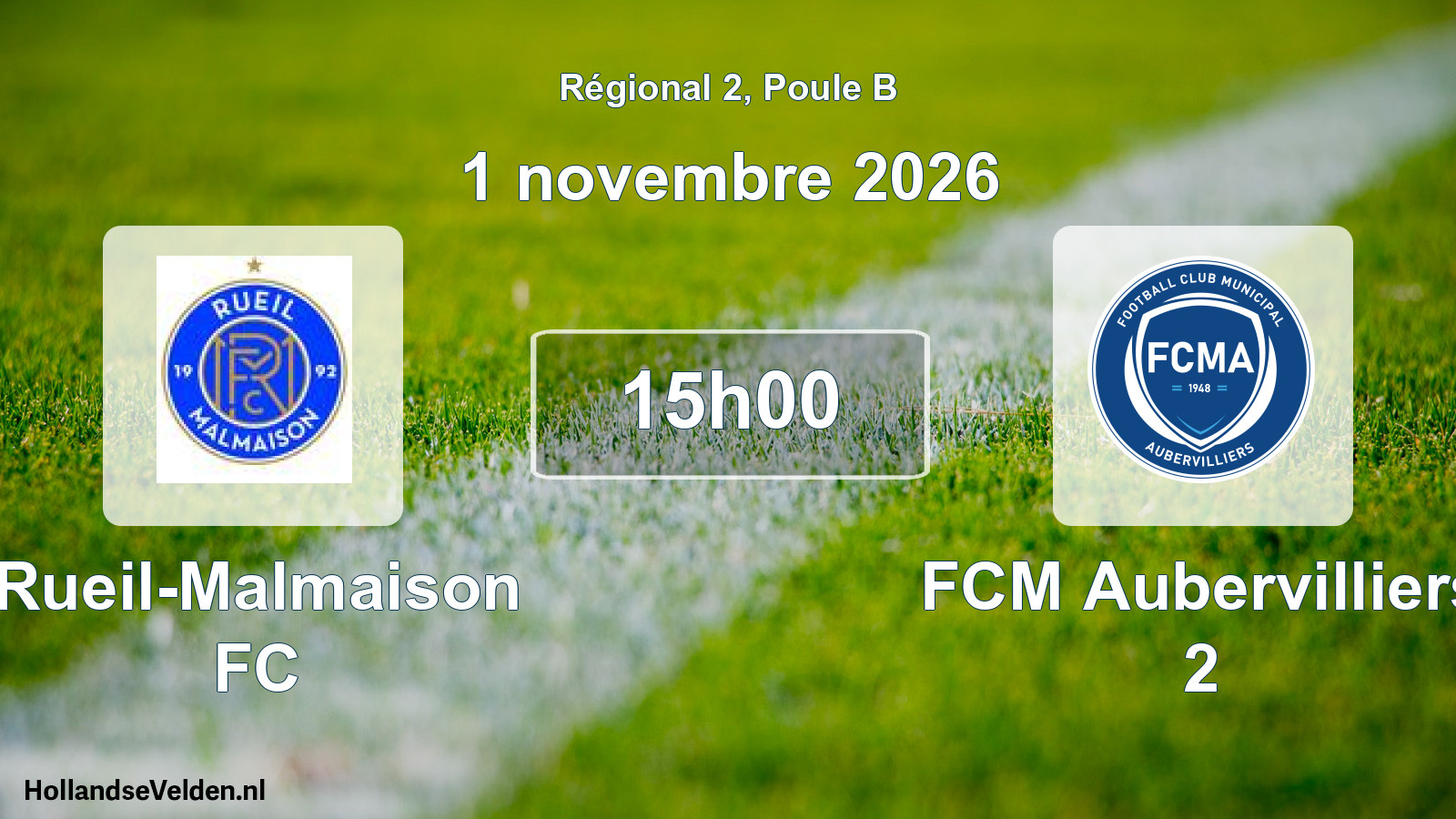 Scheduled Match: Rueil-Malmaison FC - FCM Aubervilliers 2 (1 November 2026)