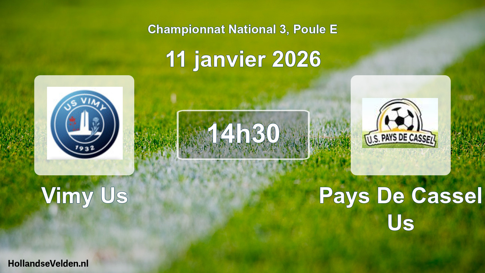 Scheduled Match: Vimy Us - Pays De Cassel Us (11 January 2026)