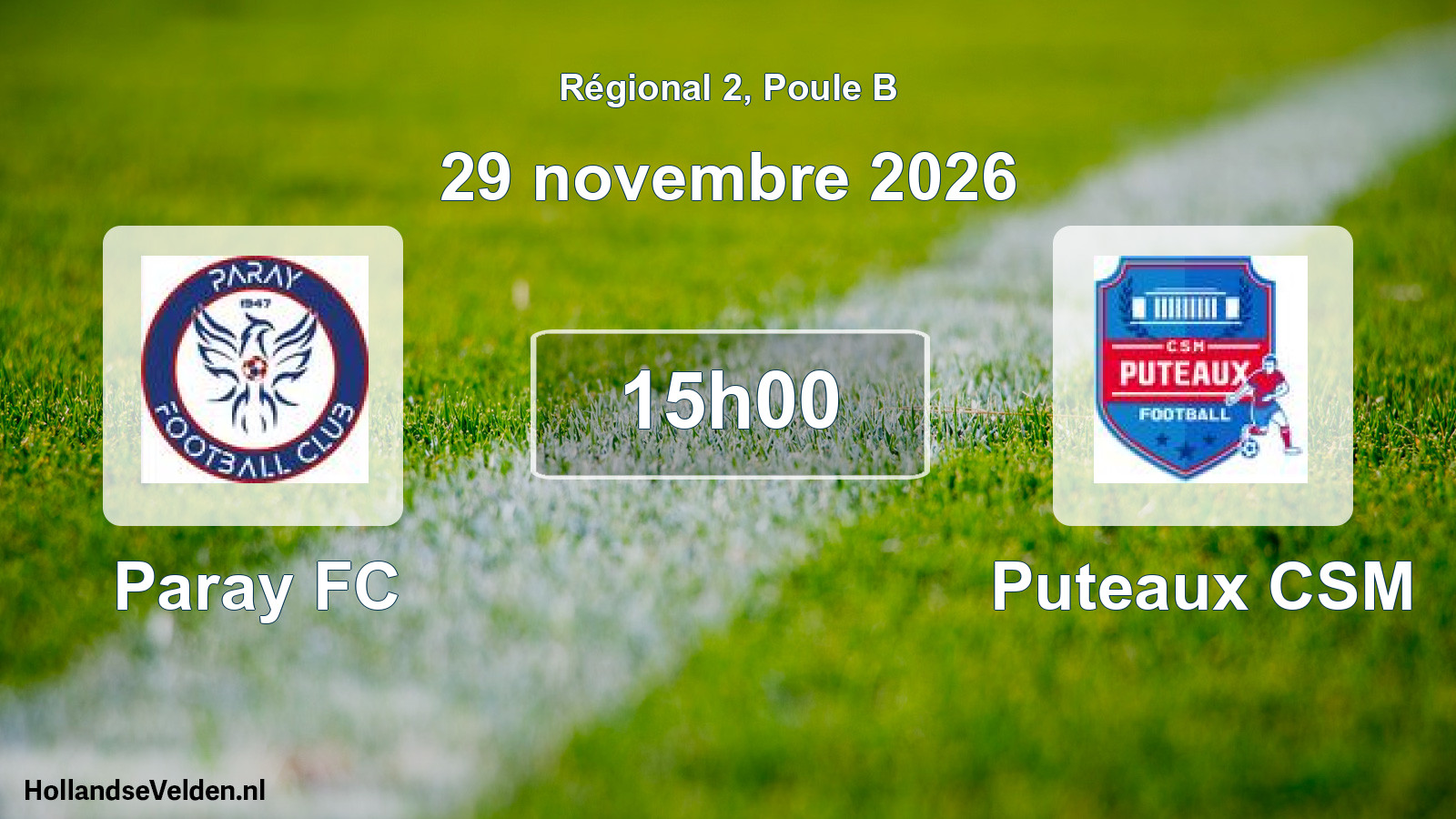Scheduled Match: Paray FC - Puteaux CSM (29 November 2026)