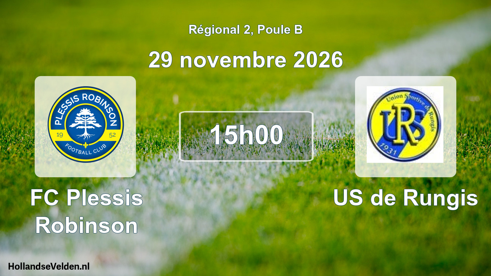 Scheduled Match: FC Plessis Robinson - US de Rungis (29 November 2026)