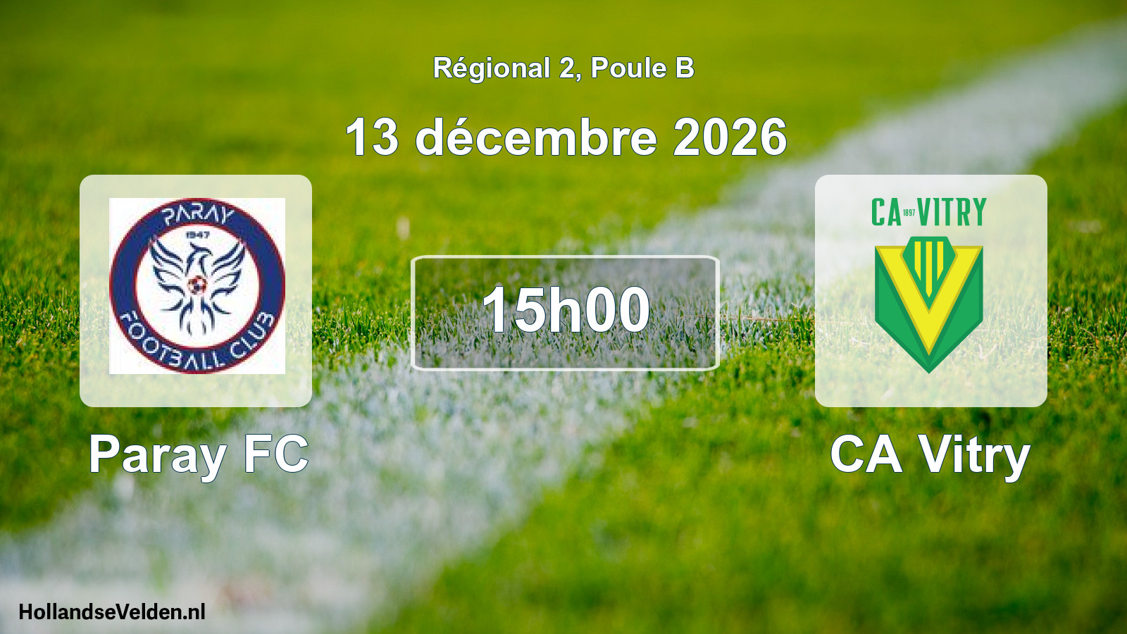 Match programmé: Paray FC - CA Vitry (13 décembre 2026)