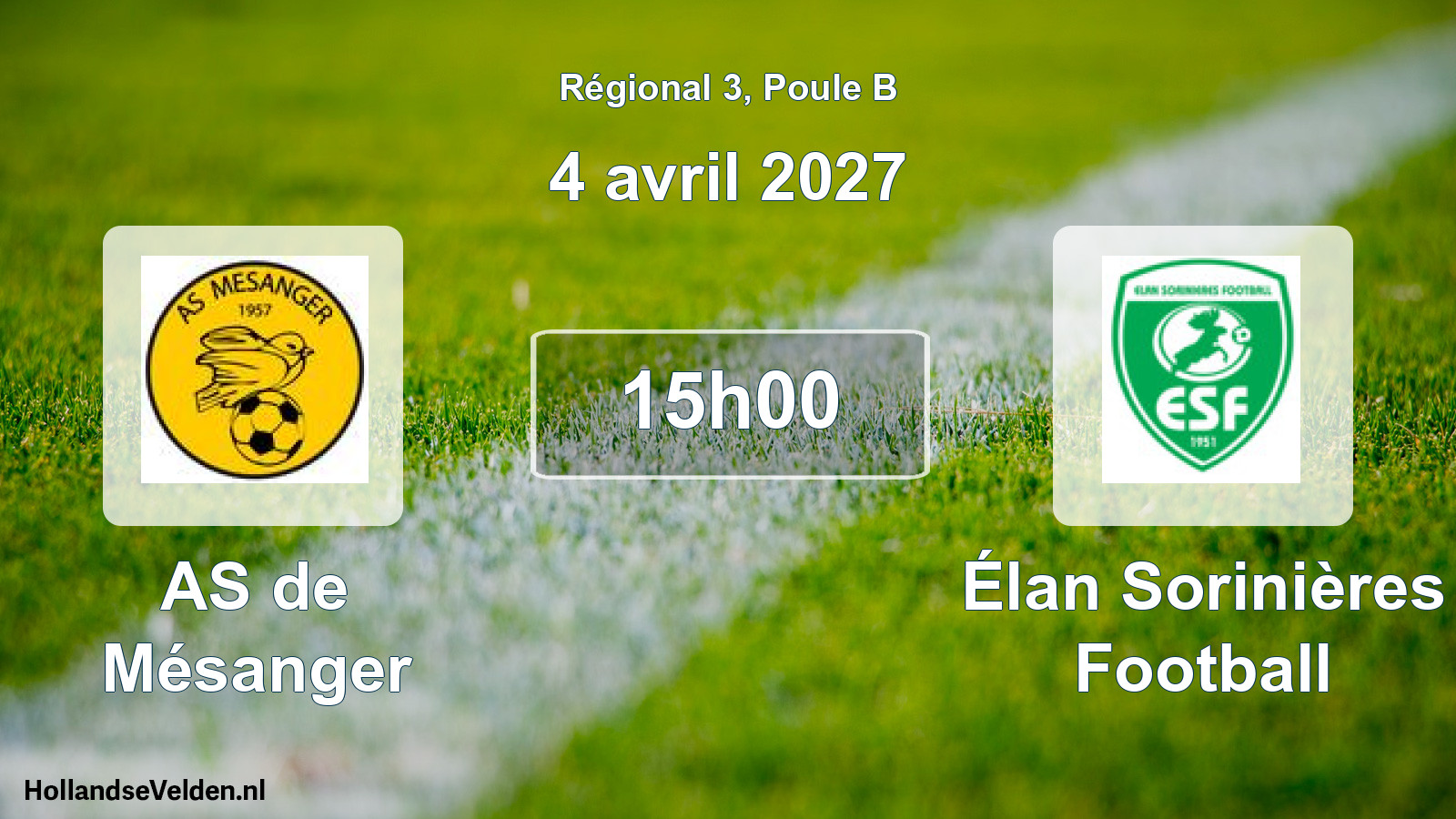Scheduled Match: AS de Mésanger - Élan Sorinières Football (4 April 2027)