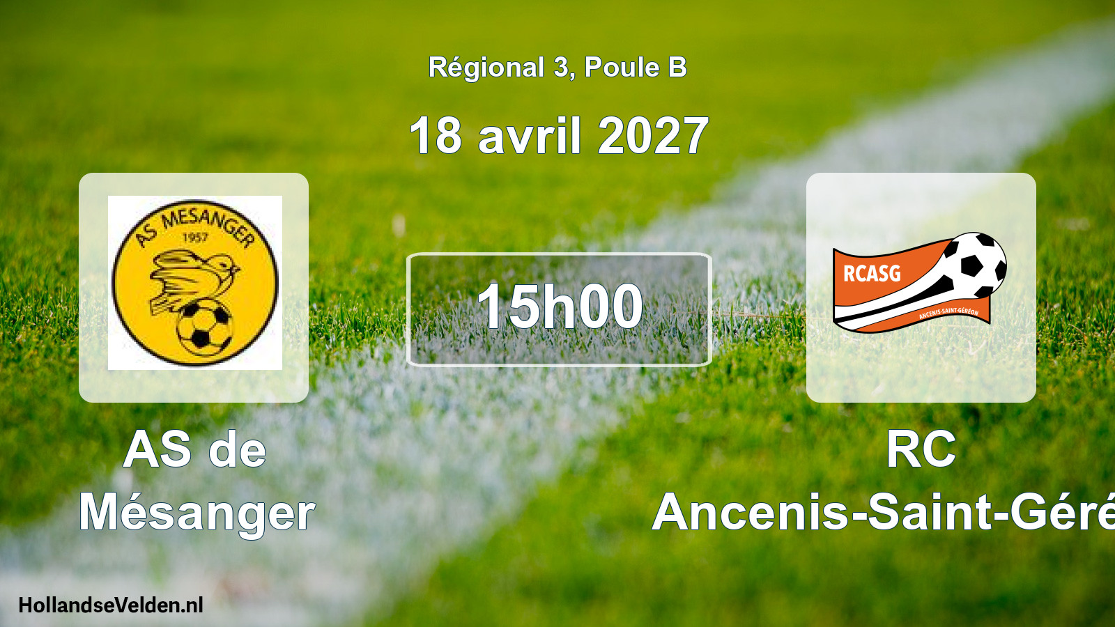 Scheduled Match: AS de Mésanger - RC Ancenis-Saint-Géréon (18 April 2027)