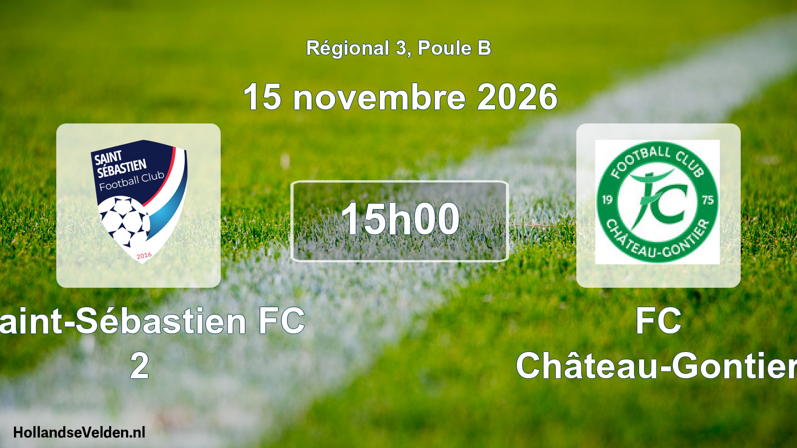Scheduled Match: Saint-Sébastien FC 2 - FC Château-Gontier (15 November 2026)