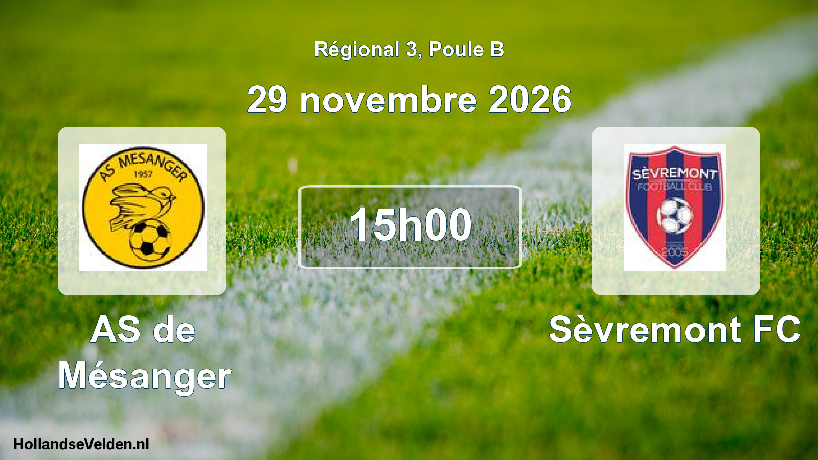 Scheduled Match: AS de Mésanger - Sèvremont FC (29 November 2026)