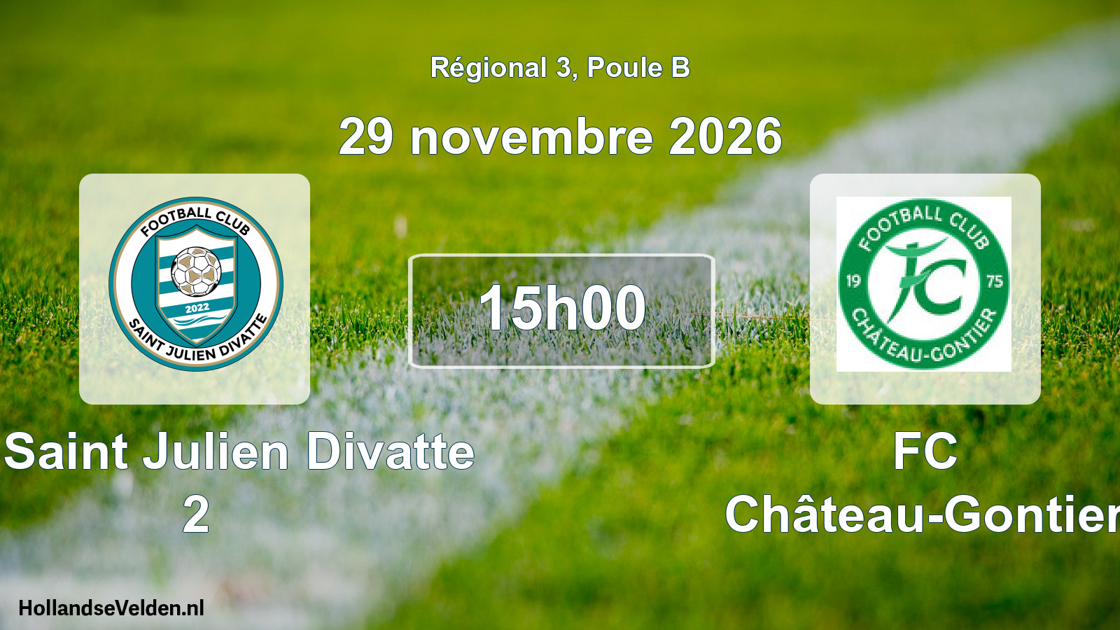 Scheduled Match: FC Saint Julien Divatte 2 - FC Château-Gontier (29 November 2026)
