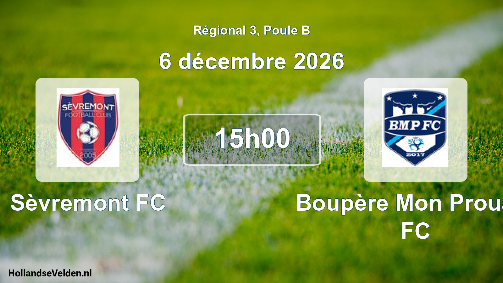 Scheduled Match: Sèvremont FC - Boupère Mon Prouant FC (6 December 2026)