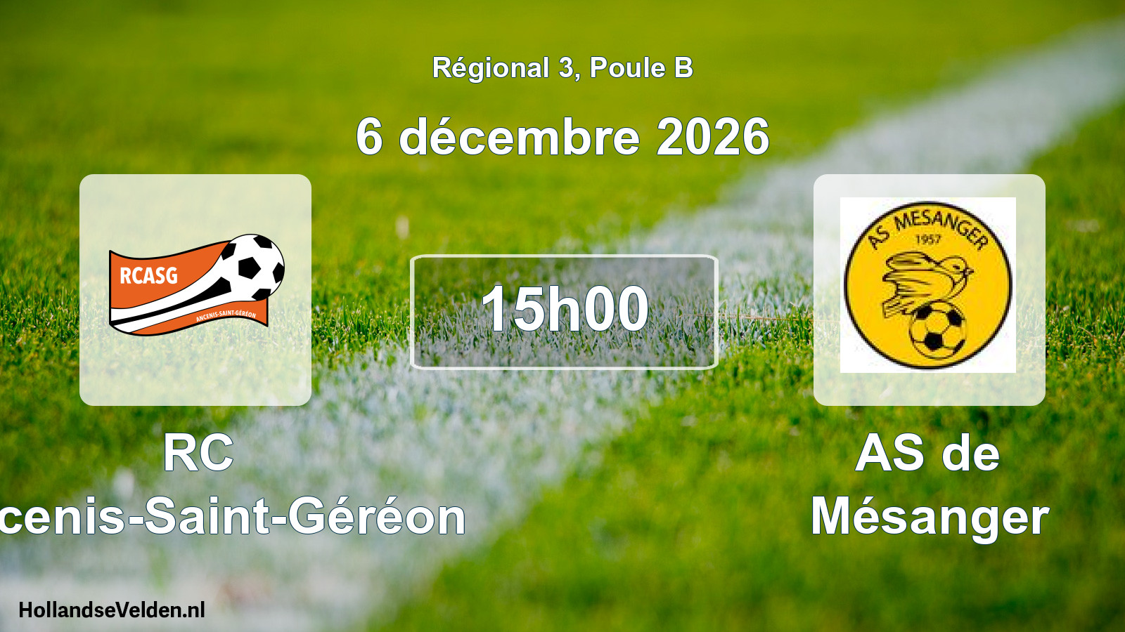 Match programmé: RC Ancenis-Saint-Géréon - AS de Mésanger (6 décembre 2026)