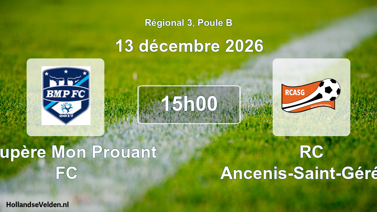 Scheduled Match: Boupère Mon Prouant FC - RC Ancenis-Saint-Géréon (13 December 2026)