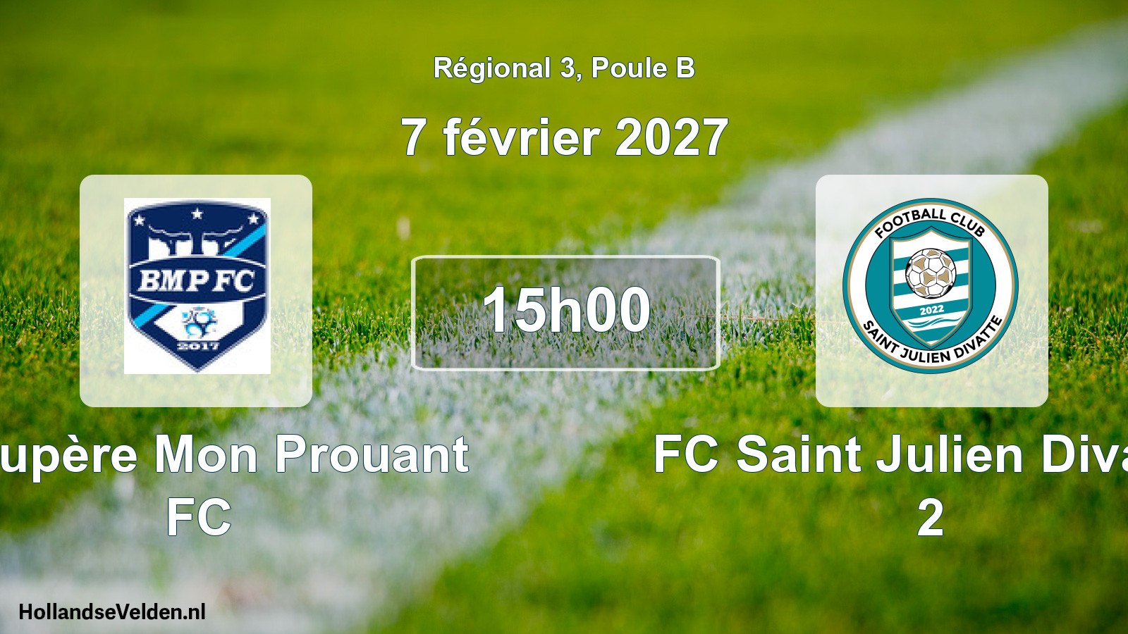 Scheduled Match: Boupère Mon Prouant FC - FC Saint Julien Divatte 2 (7 February 2027)