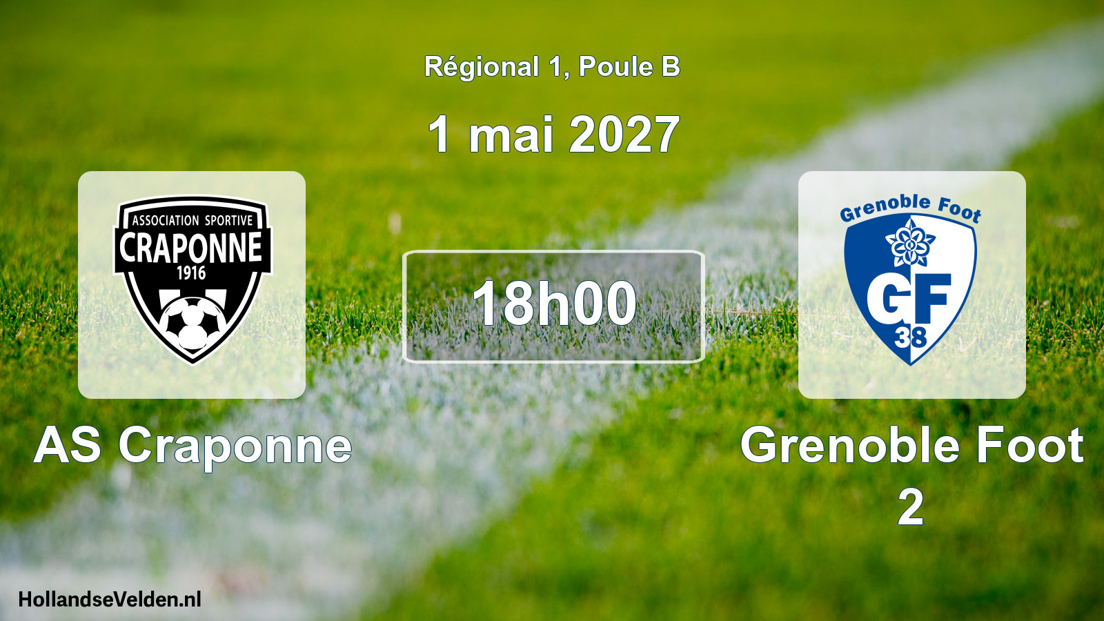 Match programmé: AS Craponne - Grenoble Foot 2 (1 mai 2027)