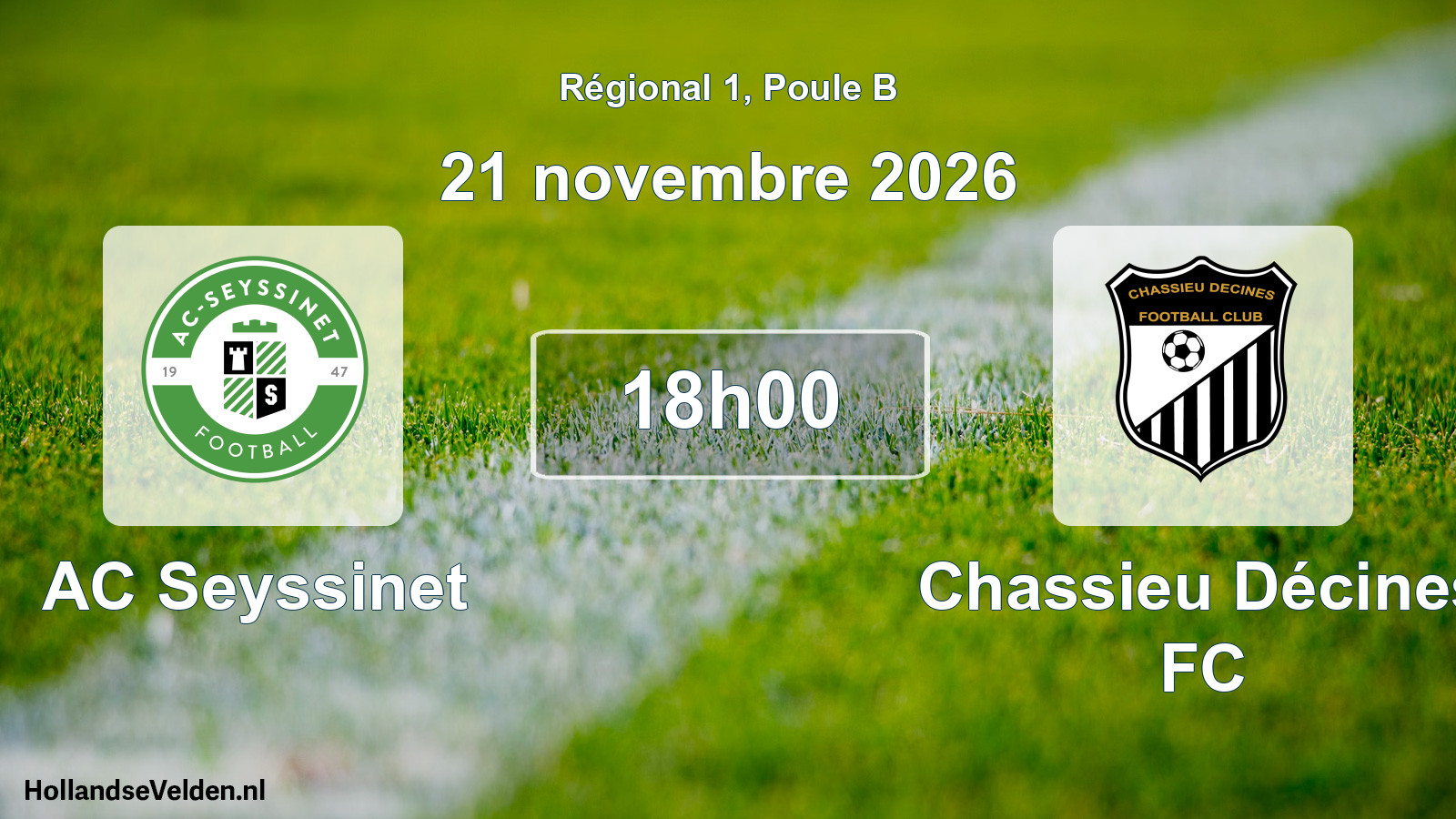 Match programmé: AC Seyssinet - Chassieu Décines FC (21 novembre 2026)