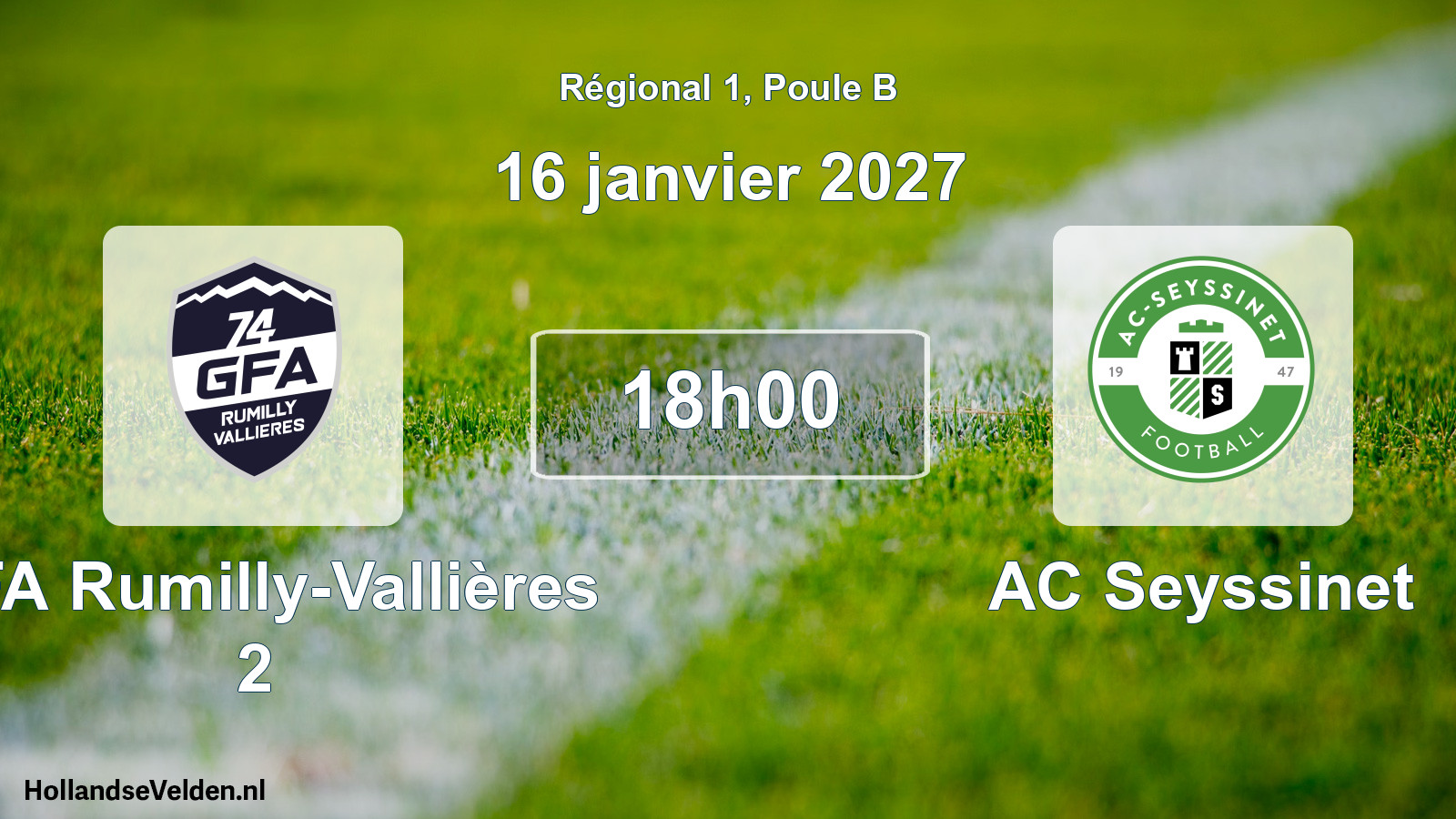 Scheduled Match: GFA Rumilly-Vallières 2 - AC Seyssinet (16 January 2027)