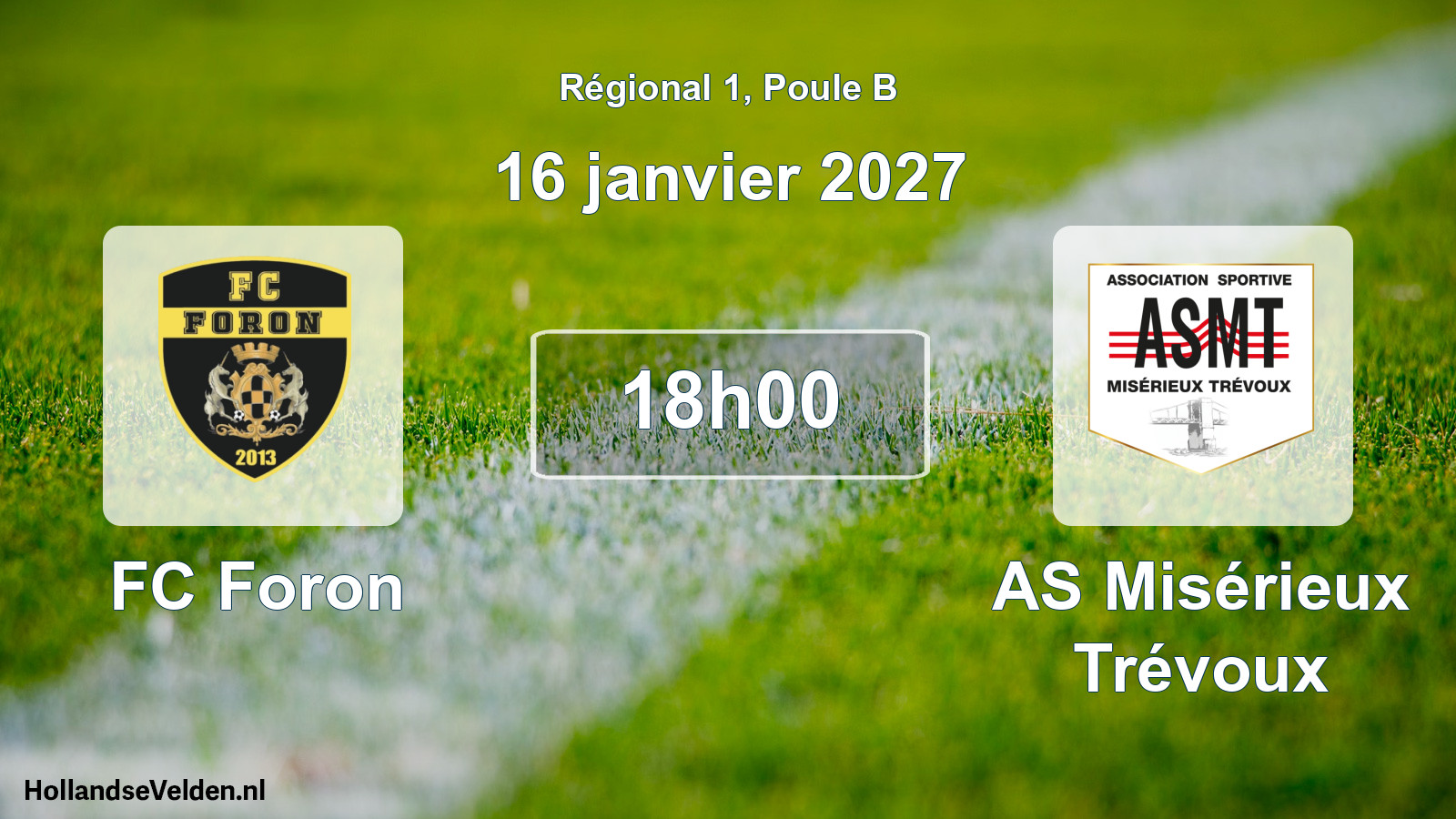Scheduled Match: FC Foron - AS Misérieux Trévoux (16 January 2027)