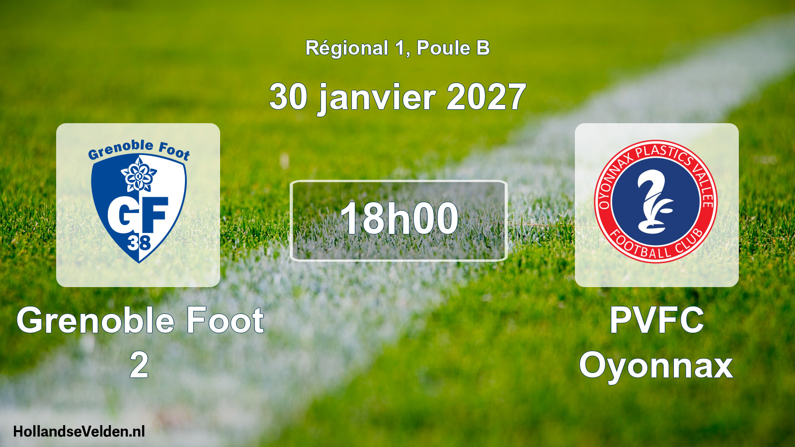 Match programmé: Grenoble Foot 2 - PVFC Oyonnax (30 janvier 2027)
