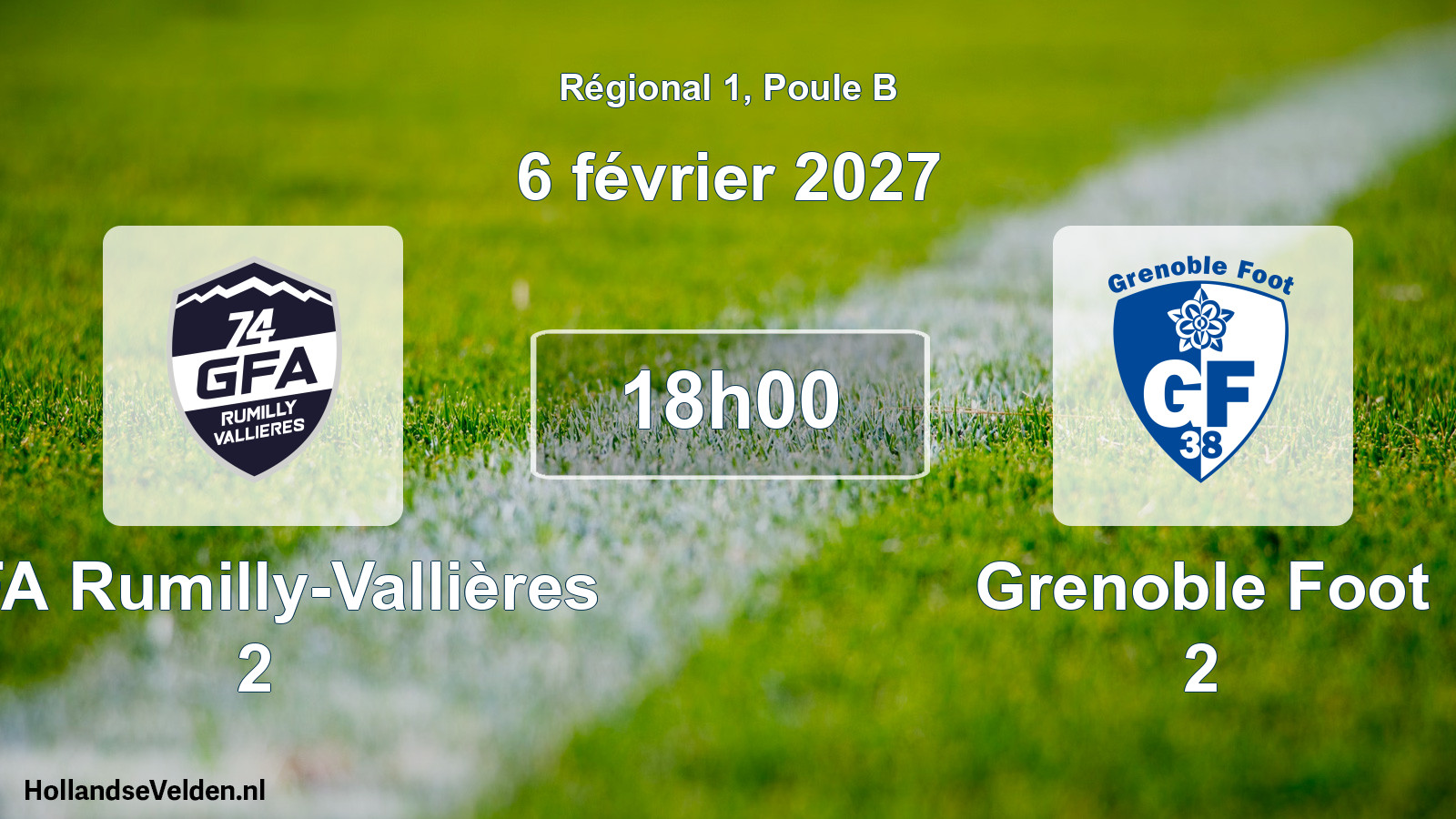 Match programmé: GFA Rumilly-Vallières 2 - Grenoble Foot 2 (6 février 2027)