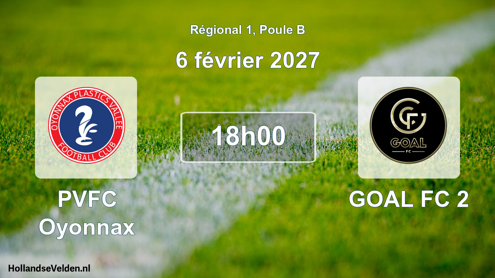 Match programmé: PVFC Oyonnax - GOAL FC 2 (6 février 2027)