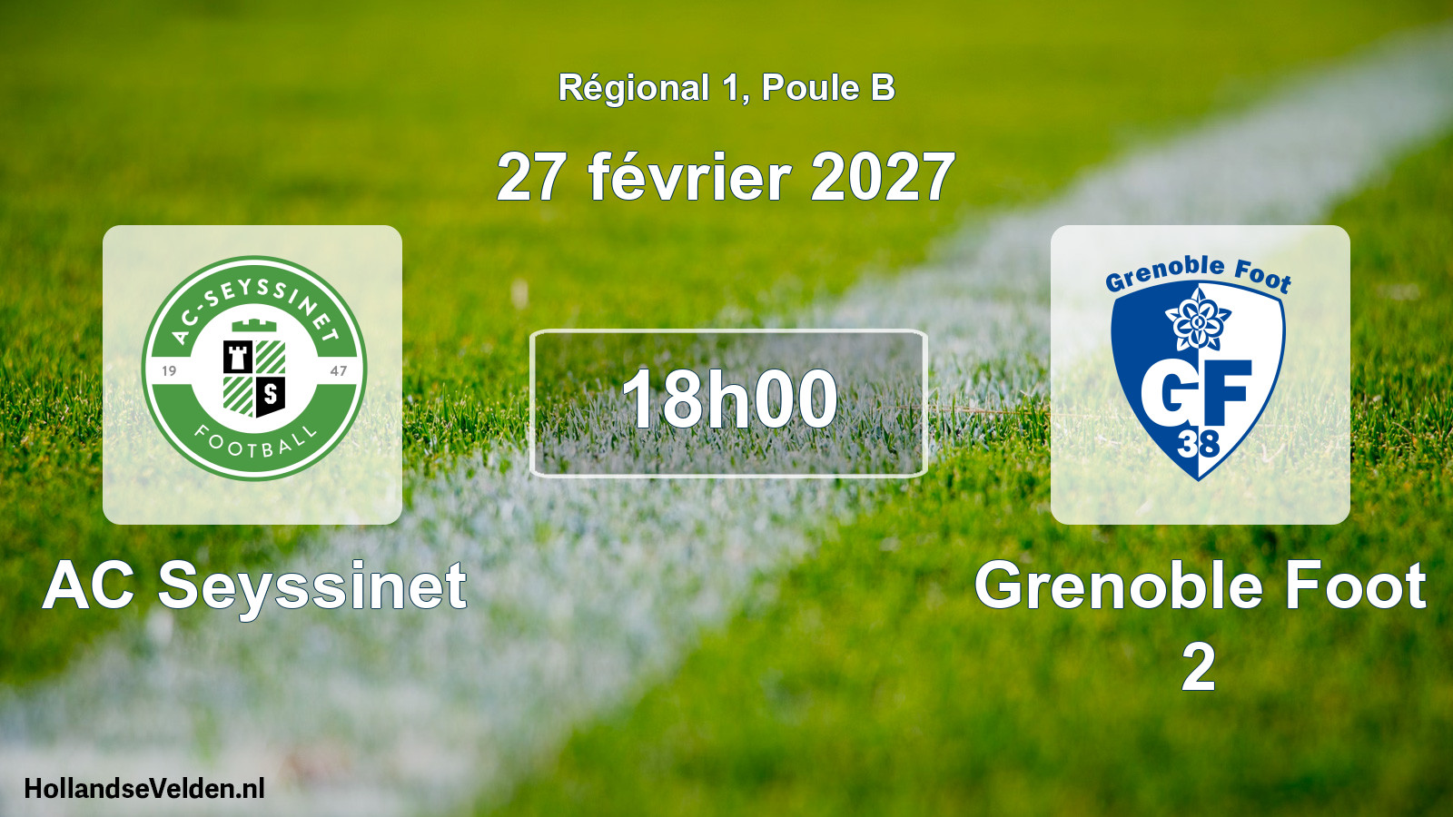 Match programmé: AC Seyssinet - Grenoble Foot 2 (27 février 2027)