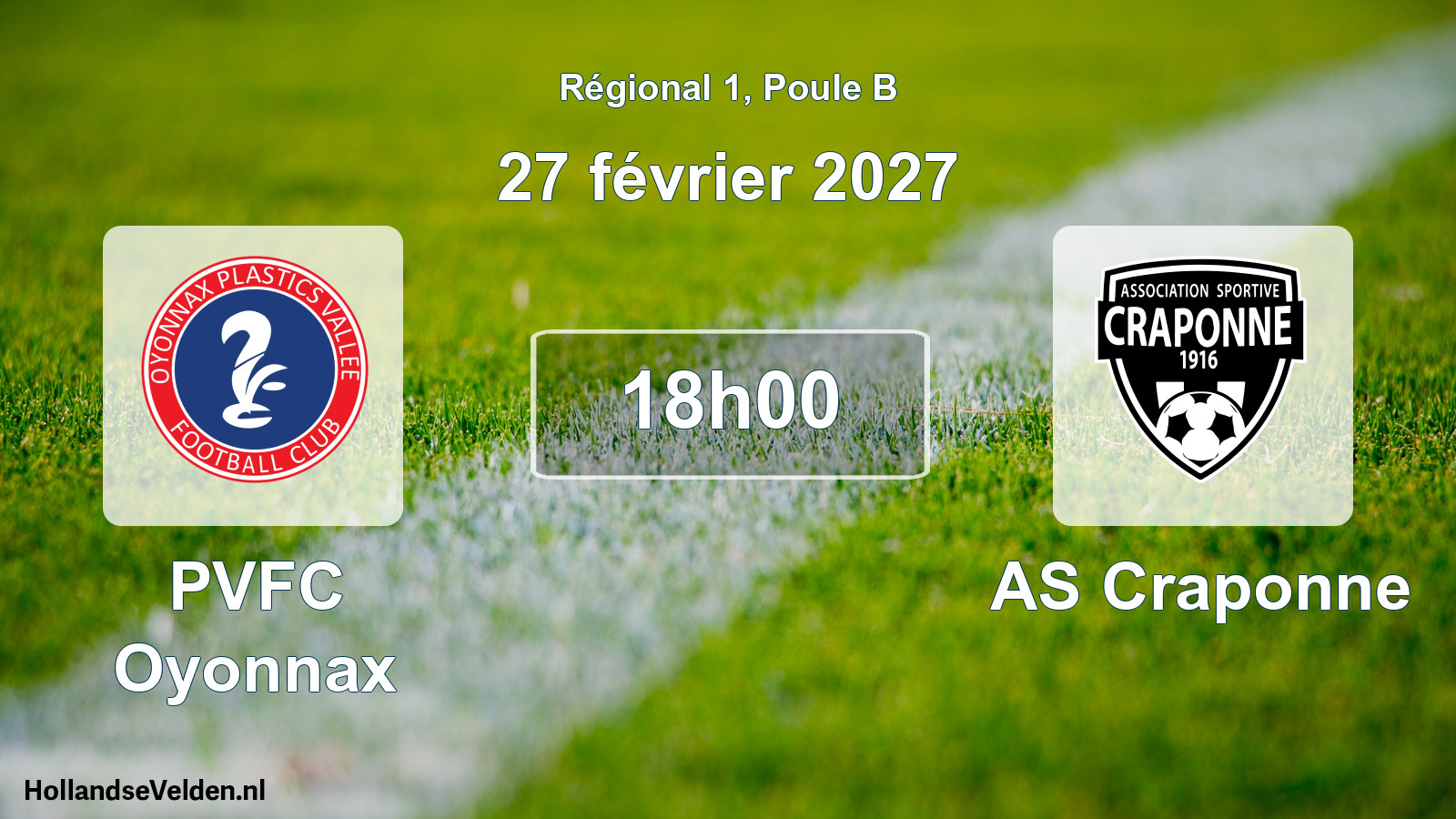 Match programmé: PVFC Oyonnax - AS Craponne (27 février 2027)
