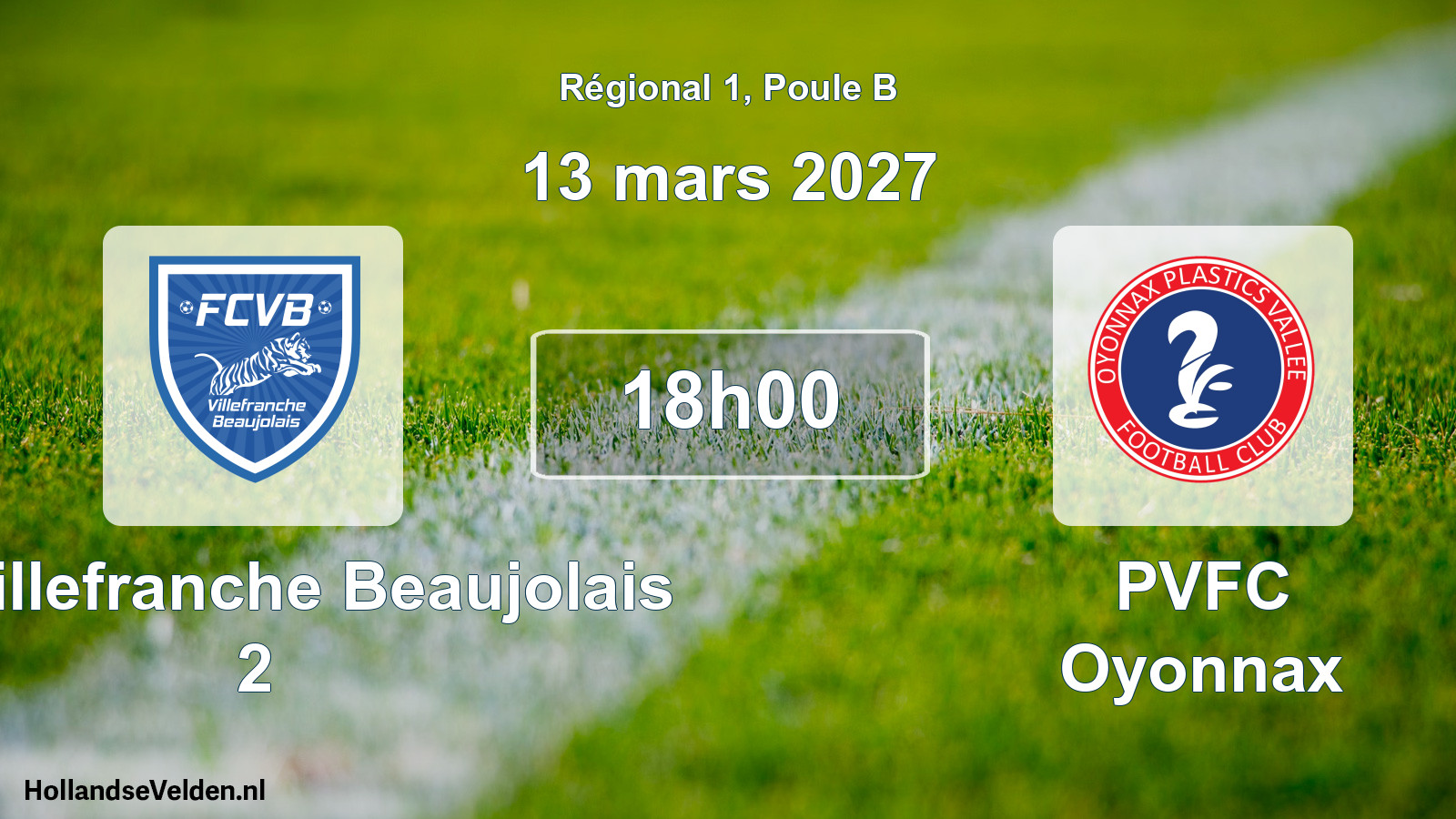 Scheduled Match: FC Villefranche Beaujolais 2 - PVFC Oyonnax (13 March 2027)