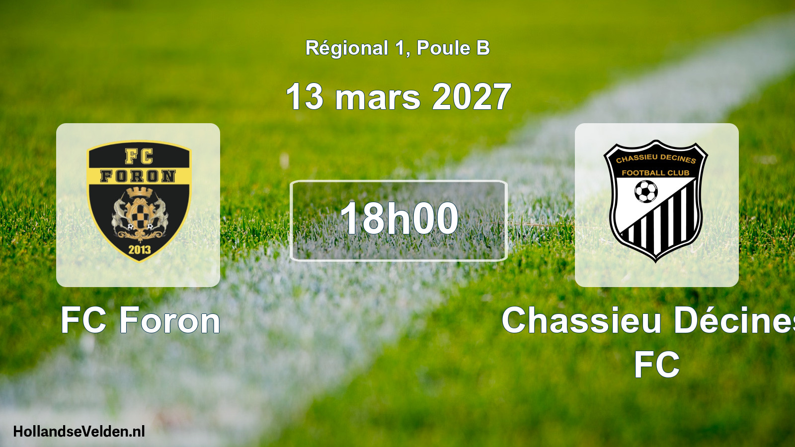 Match programmé: FC Foron - Chassieu Décines FC (13 mars 2027)