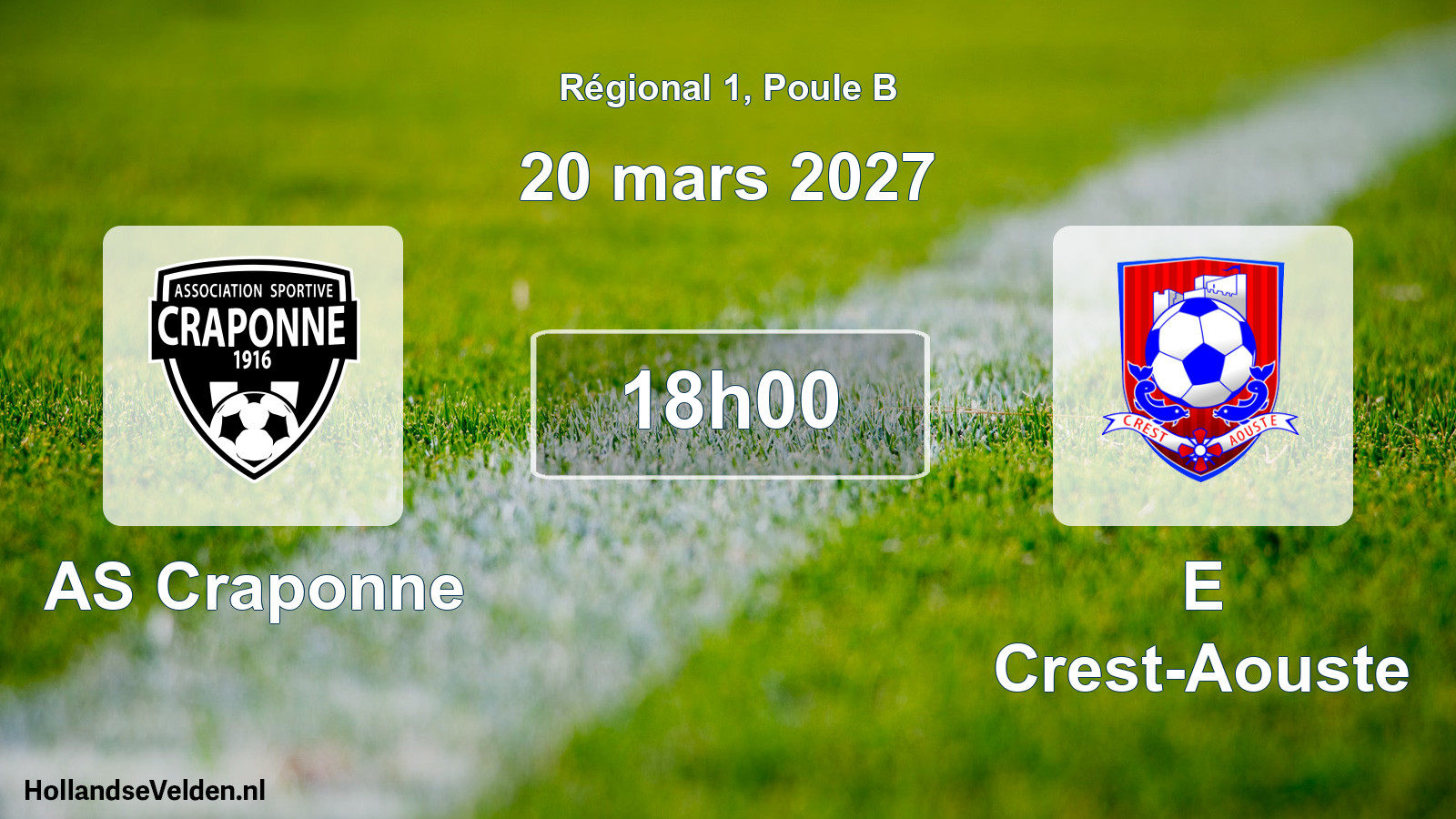 Scheduled Match: AS Craponne - E Crest-Aouste (20 March 2027)