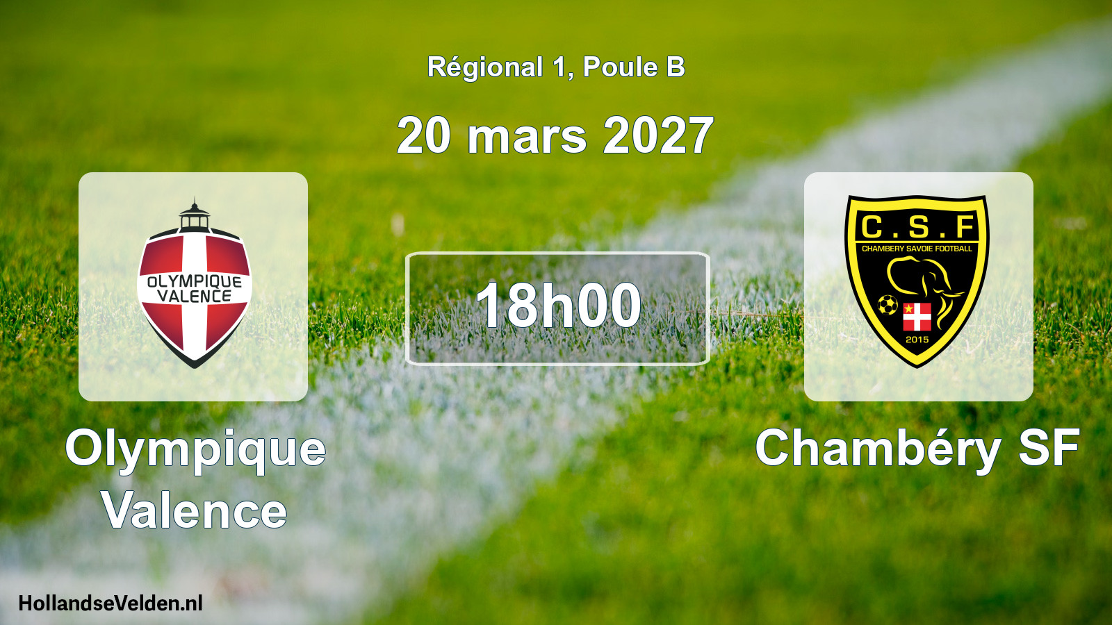 Match programmé: Olympique Valence - Chambéry SF (20 mars 2027)