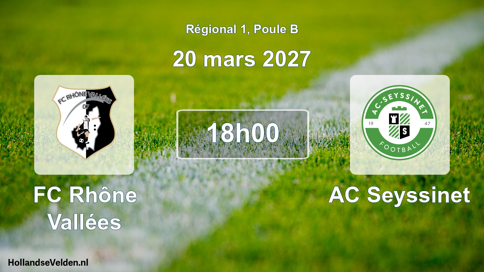 Match programmé: FC Rhône Vallées - AC Seyssinet (20 mars 2027)
