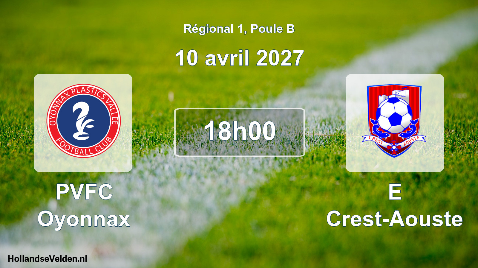 Geplande wedstrijd: PVFC Oyonnax - E Crest-Aouste (10 april 2027)