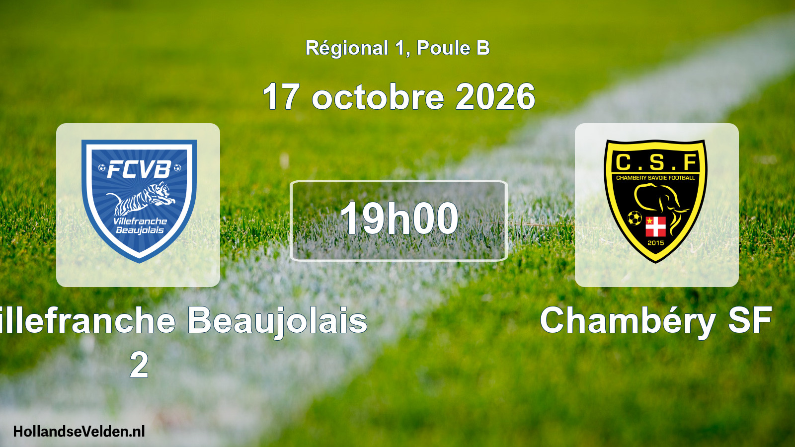 Scheduled Match: FC Villefranche Beaujolais 2 - Chambéry SF (17 October 2026)