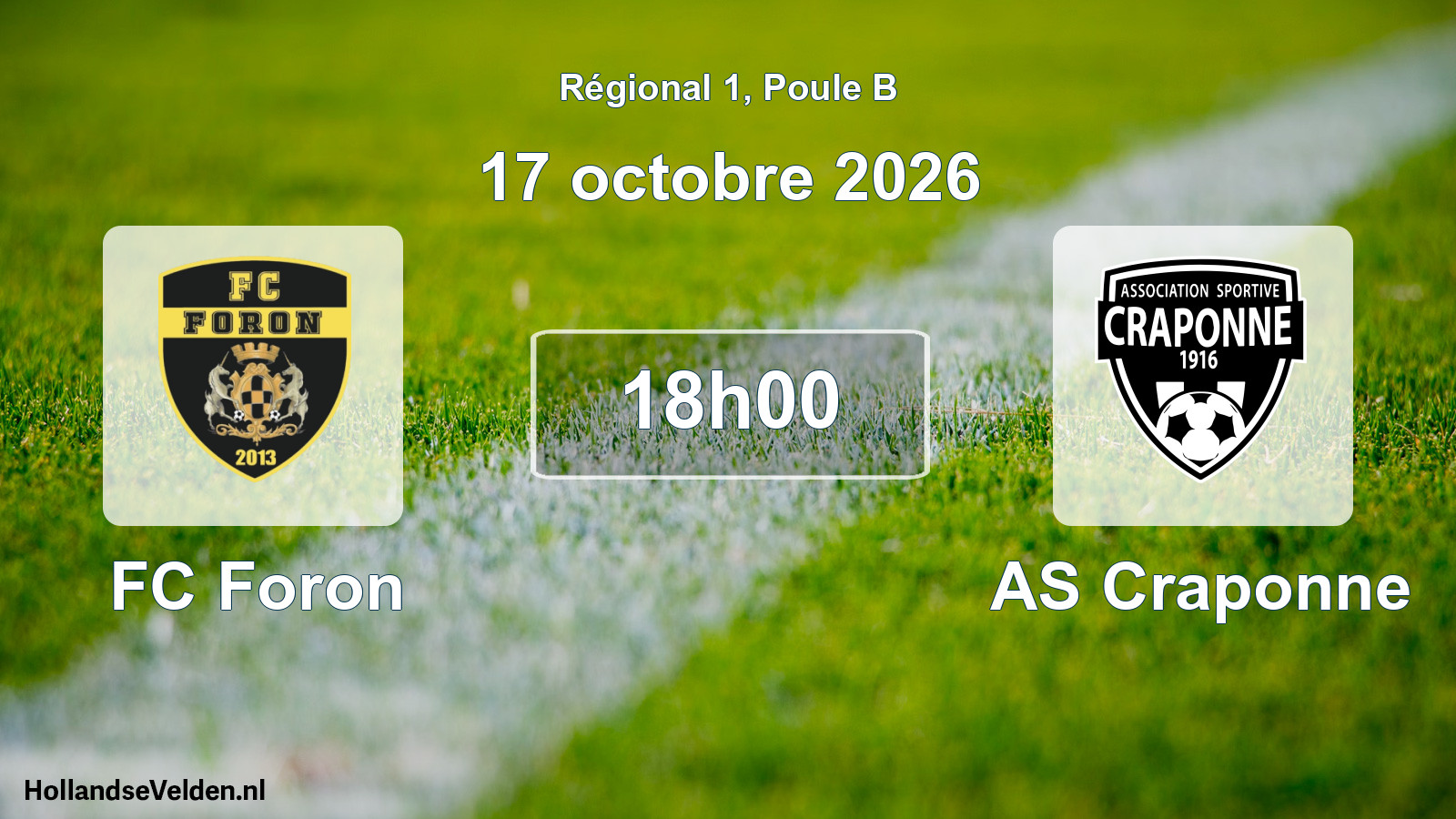 Scheduled Match: FC Foron - AS Craponne (17 October 2026)