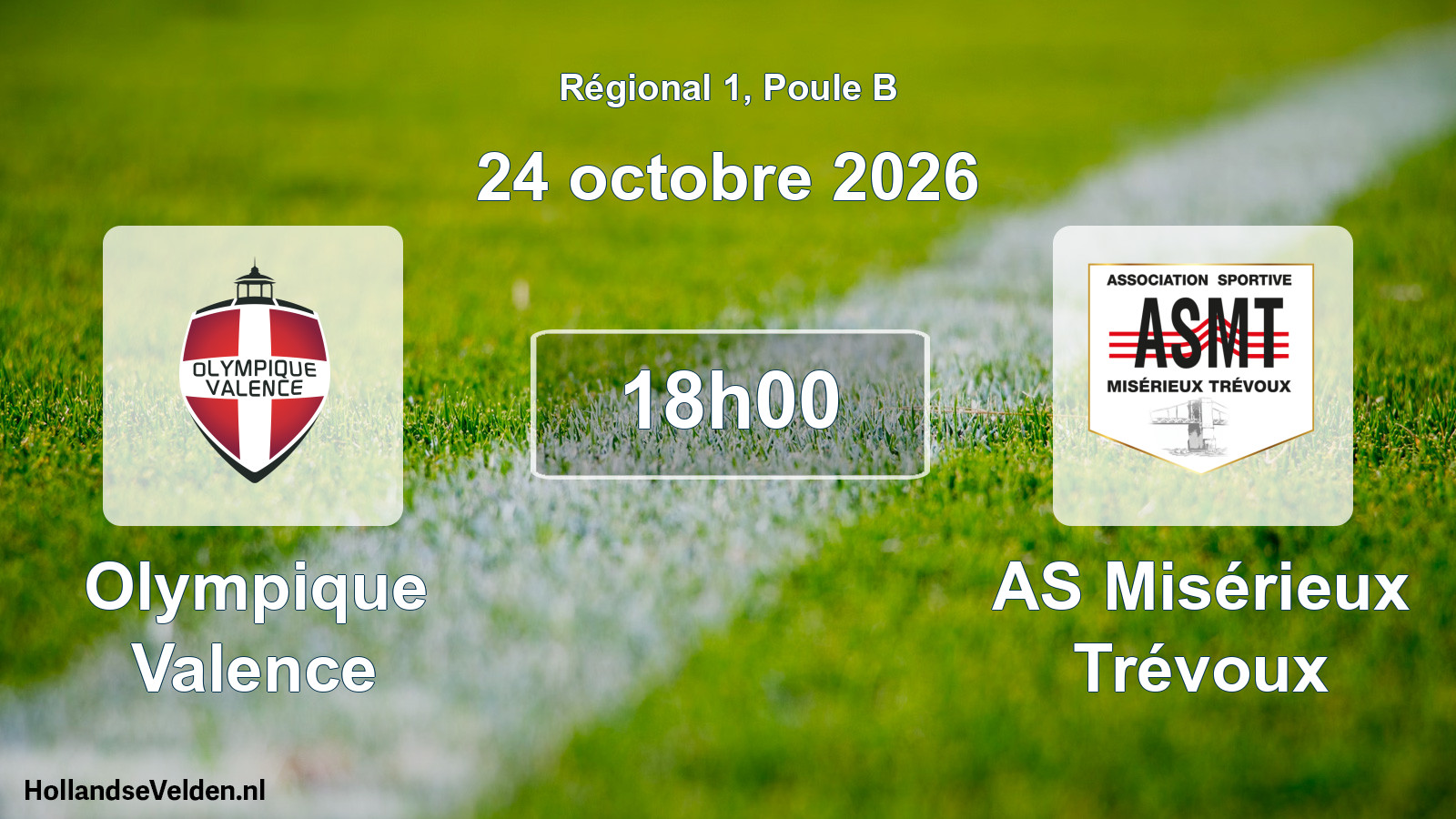 Match programmé: Olympique Valence - AS Misérieux Trévoux (24 octobre 2026)