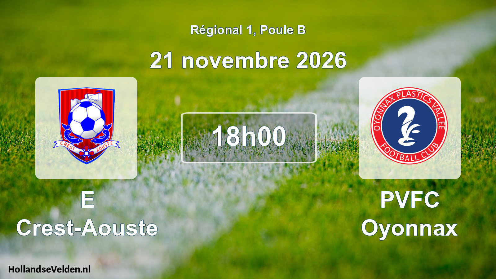 Match programmé: E Crest-Aouste - PVFC Oyonnax (21 novembre 2026)