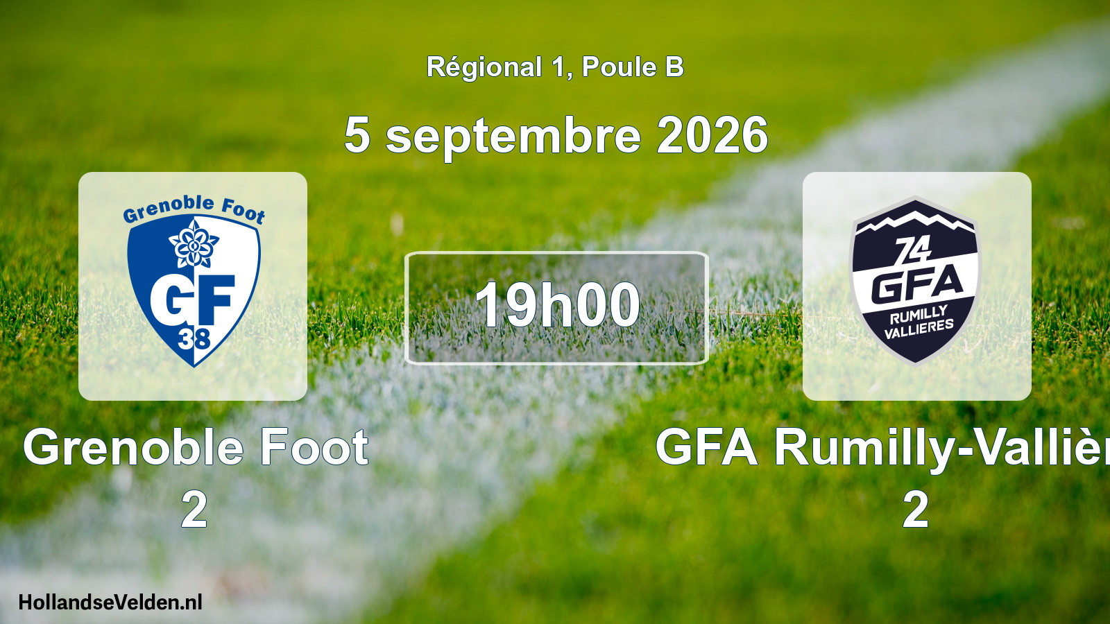 Match programmé: Grenoble Foot 2 - GFA Rumilly-Vallières 2 (5 septembre 2026)