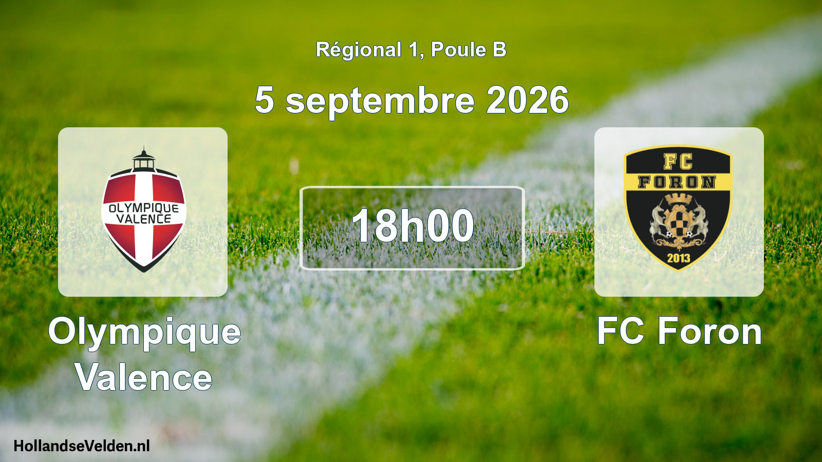 Scheduled Match: Olympique Valence - FC Foron (5 September 2026)